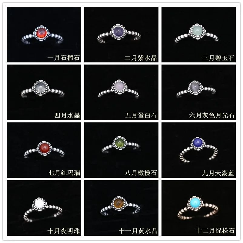 Новинка 2019 года горячие ювелирные украшения Аутентичные 925 серебро кристаллы от Swarovski 12 месяцев для женщин на день рождения кольцо