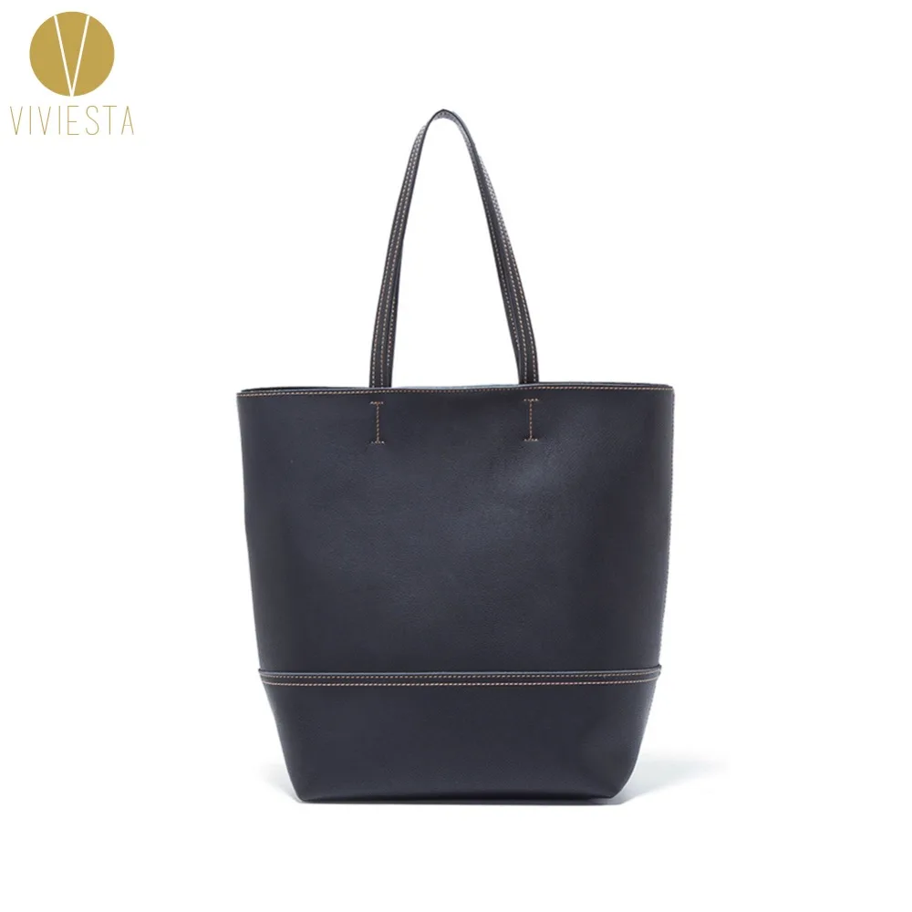 

SIMPLE DESIGNER LEATHER TOTE Women's Fashion Minimal Design Casual Daily Large Shopping Shopper Shoulder Bag Handbag Cabas
