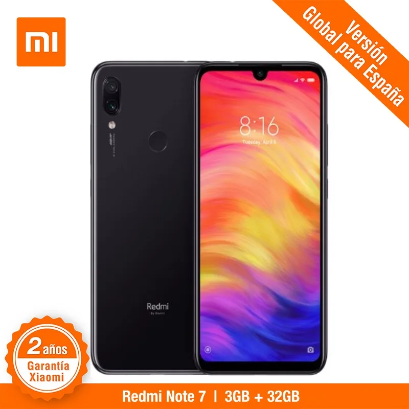 

Global Version for Spain] Xiaomi Redmi Note 7 (Memoria interna de 32GB, RAM de 3GB,Camara dual trasera de 48 MP)