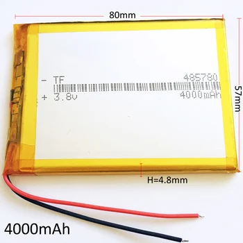 

Ehao 485780 3.7V 4000mAh Polymer Lithium LiPo Rechargeable Battery cells fit For GPS PSP PAD DVD E-Books Power bank Tablet PC
