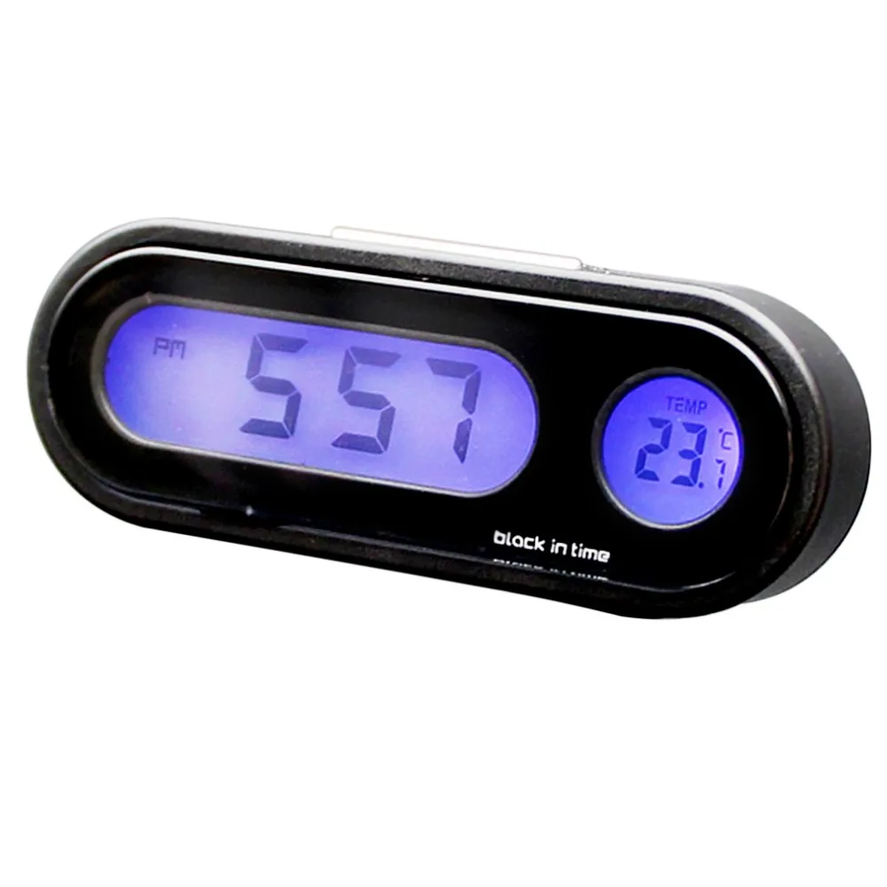 

2-in-1 Auto Car Electronic Clock Luminous Thermometer LED Digital Display Mini Portable Dashboard Clock Car Accessories