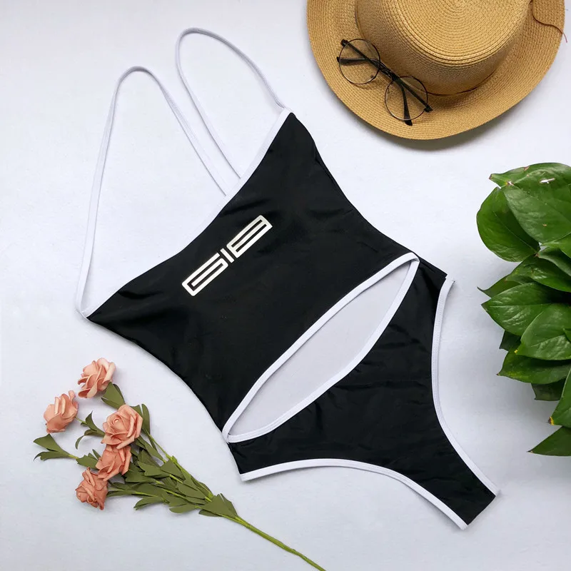 

Europe And The United States Seaside Bikini 2018 Ladies Sexy Solid Color Swimsuit Personalized Beach Swimwear