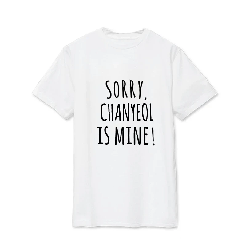 OKOUFEN EXO SORRY CHANYEOL IS MINE Футболка женская одежда хлопковая оверсайз с графической