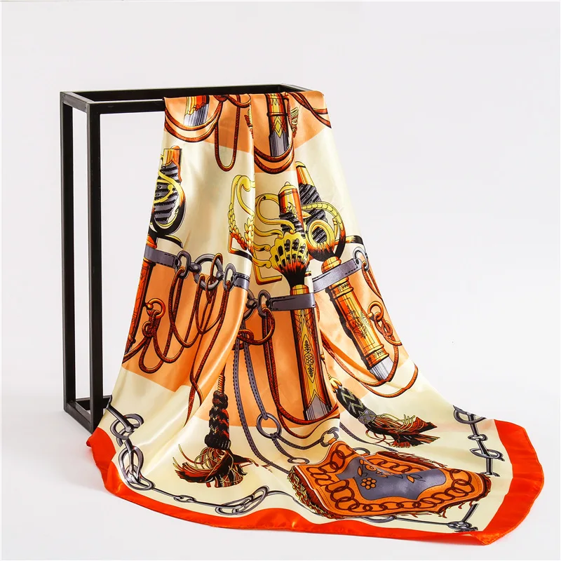 

2018 luxury brand summer women scarf square silk shawl and wraps lady foulard pashmina female hijabs head scarf office