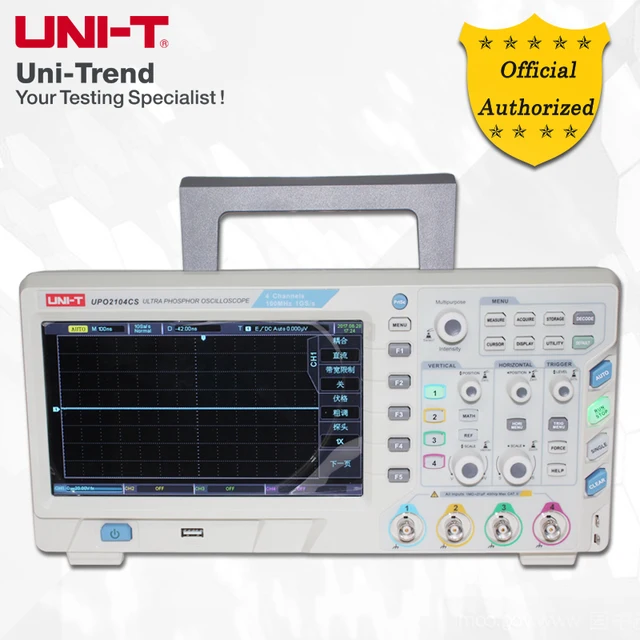 Special Price UNI-T UPO2104CS Ultra Phosphor Oscilloscope; 4 Channels, 100MHz Bandwidth, 1GS/s Sampling Rate, USB Communication