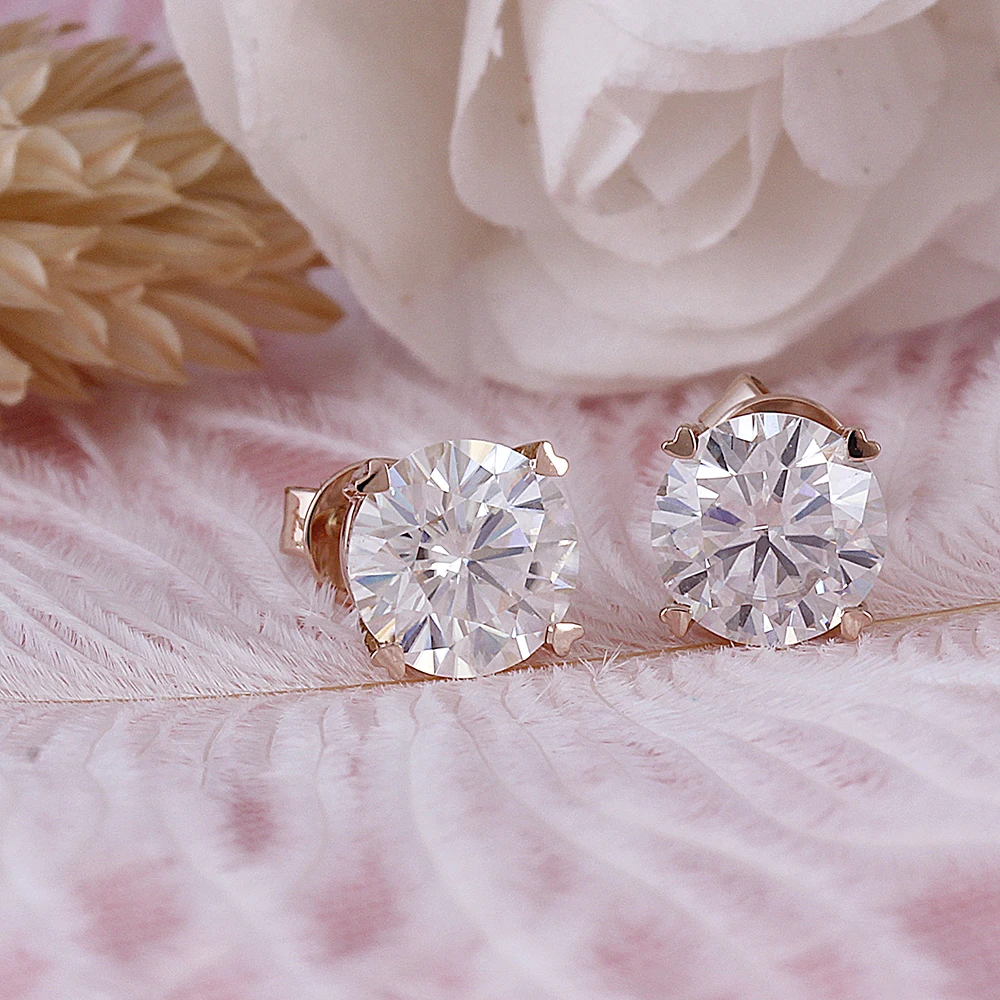 rose gold moissanite stud earrings (2)