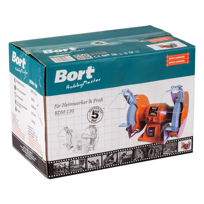 Машина заточная Bort BDM 130 (Мощность Вт Скорость холостого хода 2950 об/мин посадочный