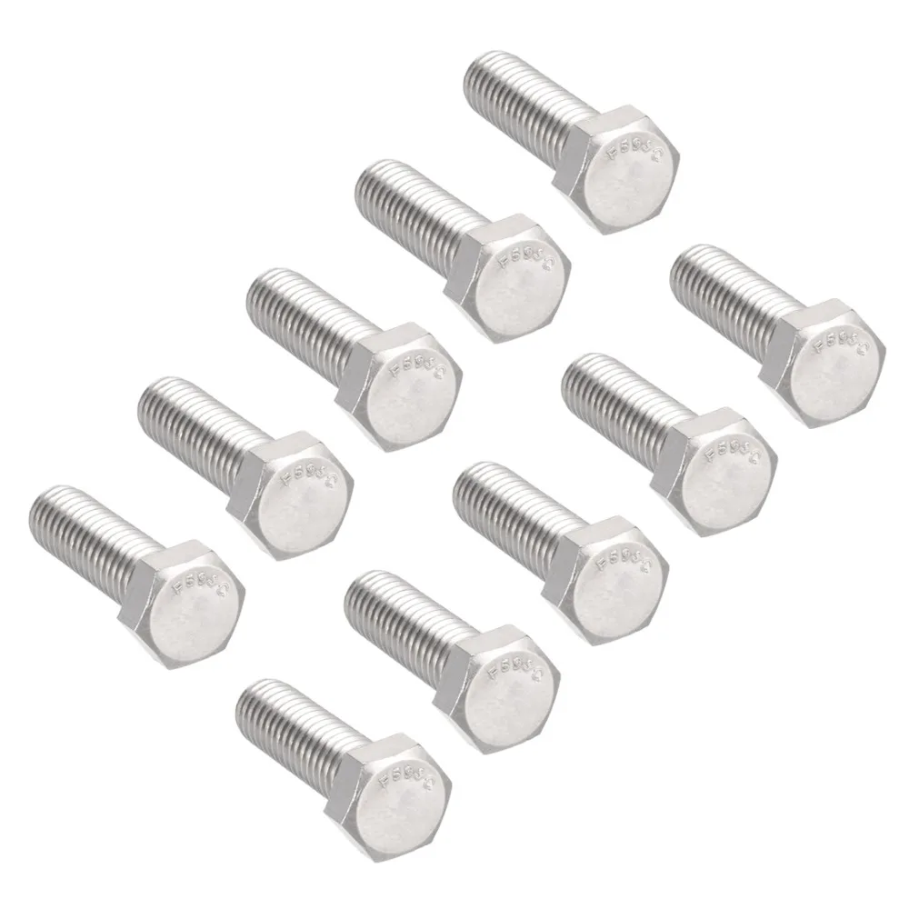 

UXCELL 10Pcs 3/8-16x1-1/4" 304 Stainless Steel Hex Head Screw Bolts Fastener Communication Equipment Ship Assembly Hardware