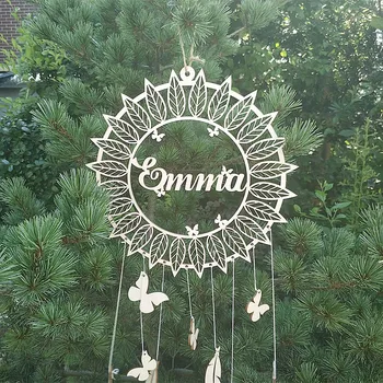 

Personalized Custom Name Wooden Dream Catcher Wall Hanging Decor Nursery Dream Catcher Baby Shower Birthday Party Home Decor