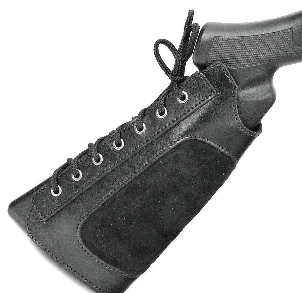 

Leather Shotgun Shell Cartridge Buttstock Holder Cheek Rest Padded 20 GA 6 Loops