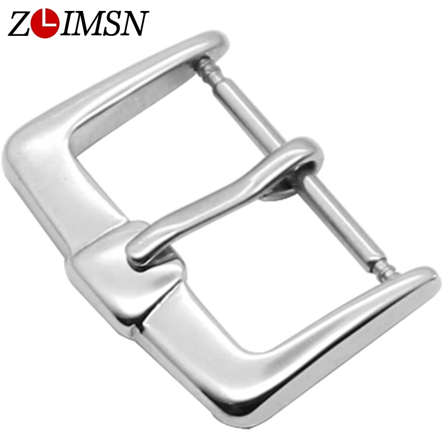 

ZLIMSN High Quality Solid Stainless Steel Watch Buckle Silver Polished 16 18 20 22mm Replacement Watchband Accessories On Sale