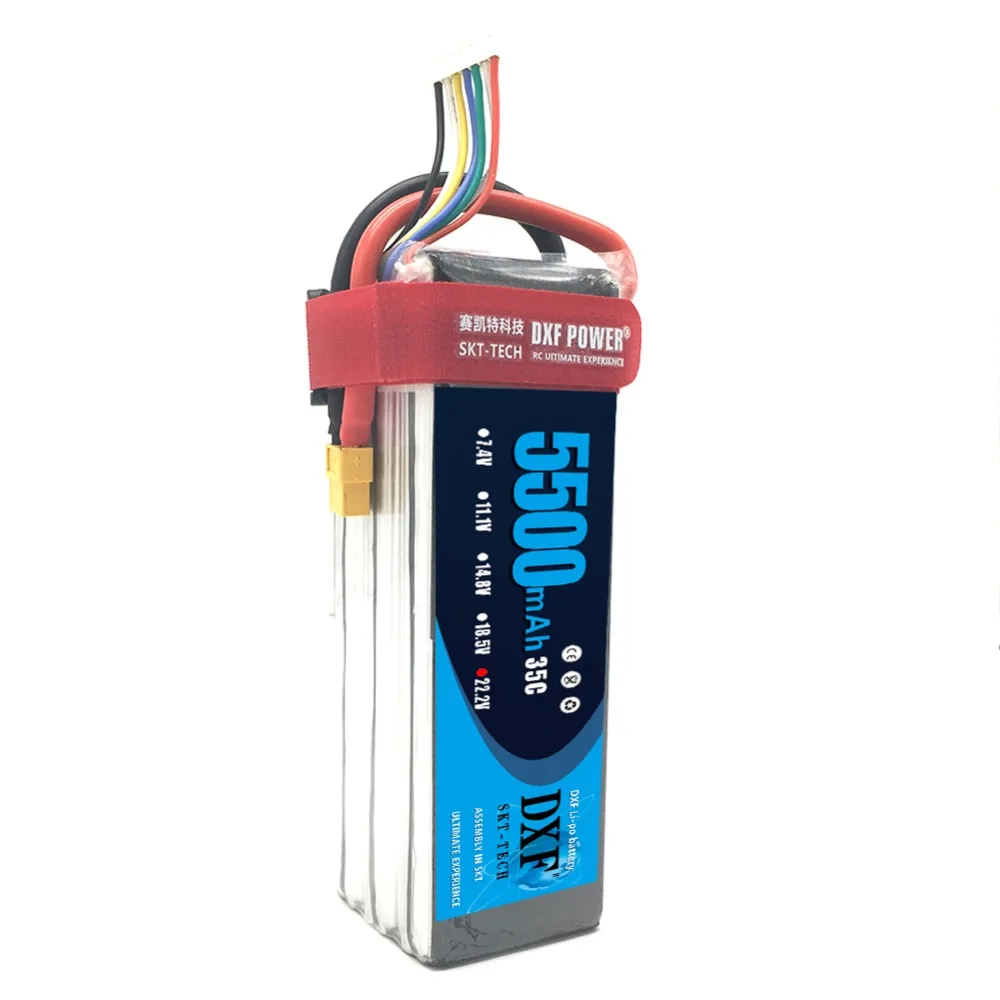 DXF RC литий полимерный Lipo аккумулятор 22 2 v 5500mAh 35C 6S XT60 разъем Перезаряжаемый для