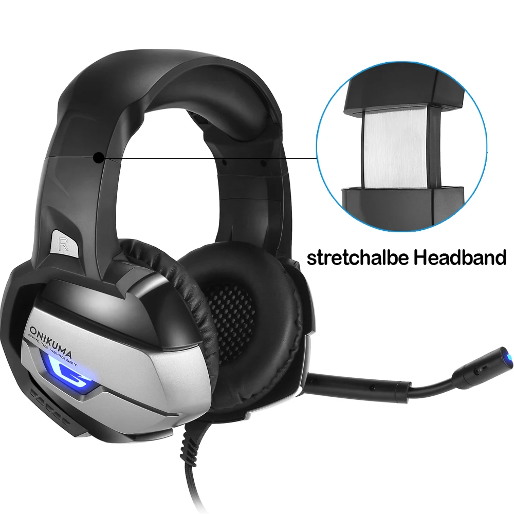 ONIKUMA K5 игровая гарнитура с микрофоном casque PC Gamer 3,5 мм стерео наушники для PS4 Геймпад Xbox One ноутбук компьютер