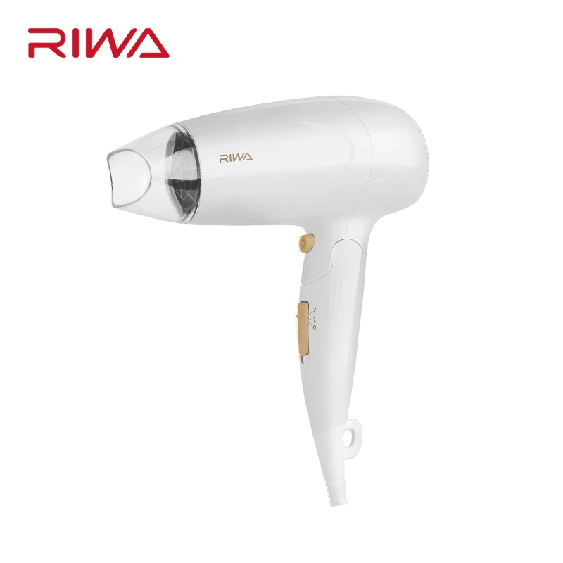 

Hair Dryers RIWA RC-7131 Quick-dry Hair Styling Tools 1600W Personal Care Appliances Foldable handle WHITE+GOLD