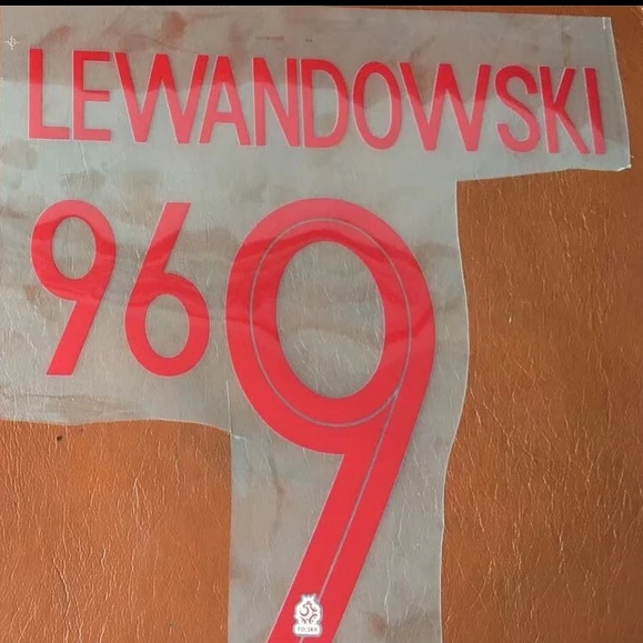 new lewandowski poland number name font print hot stamping patches sports number font