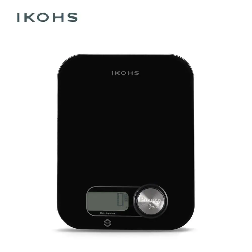  IKOHS PONDUS BLACK Kitchen Scale without Battery Weight Min 5g Max 5kg LED Display Multifunctional  - 32985014234
