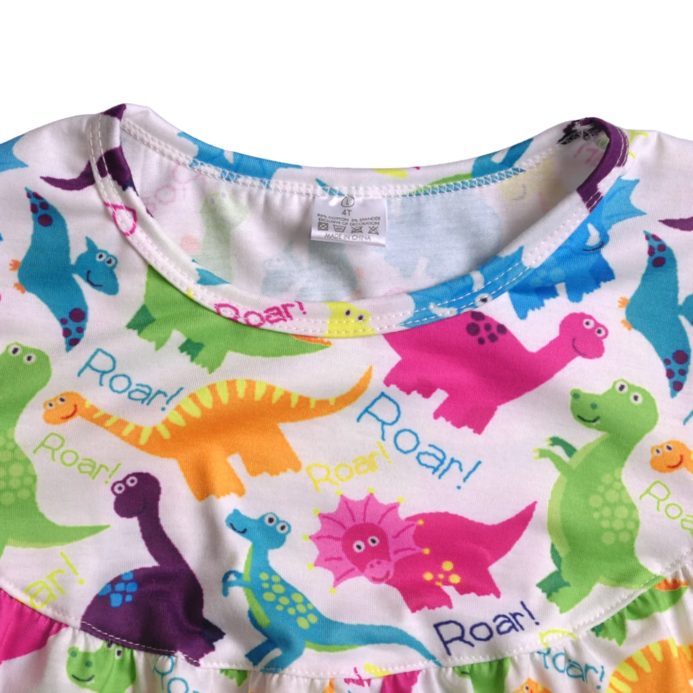 CONICE NINI Brand Girls Clothing Sets Colorful Dinosaur Pattern Flying Sleeveless Dress Blue Legging Shorts Outfits 2GK811-846
