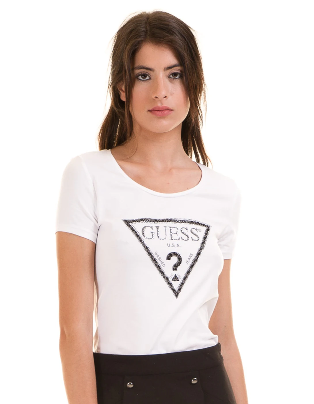 camisa blanca guess mujer