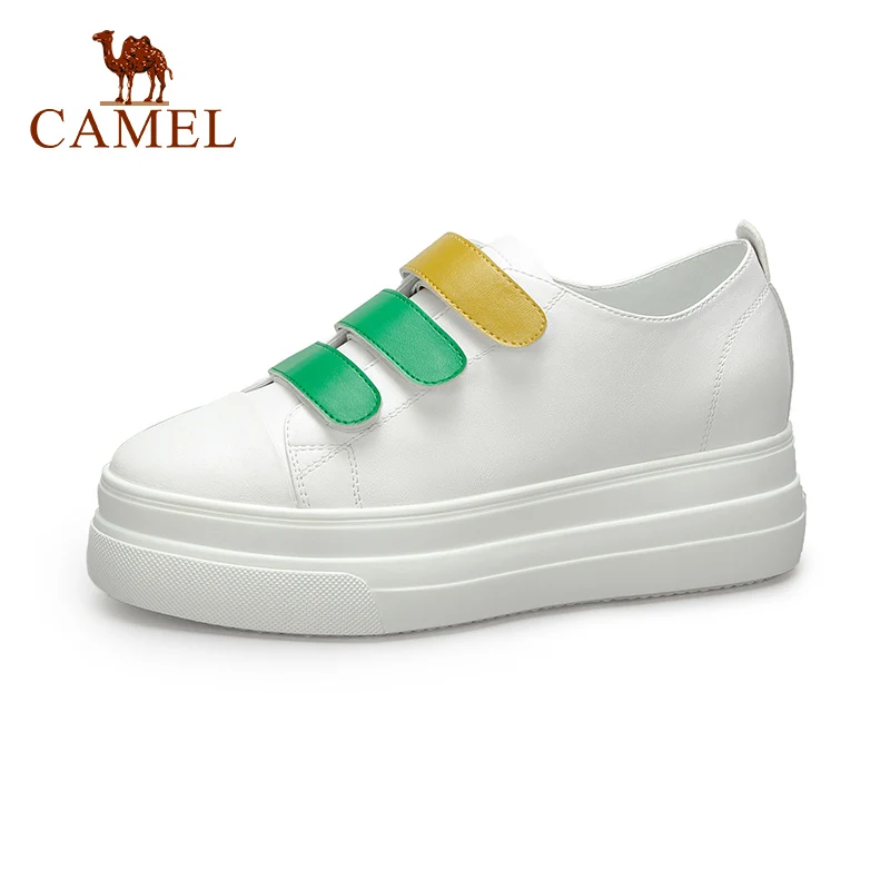 

CAMEL Women New Casual Fashion Single White Shoes For Ladies Leisure Med Platform Wedges Simple Student Fashion Shoes Women