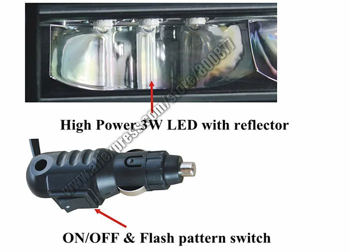 Coxswain 6e2b alto brilho carro led pára
