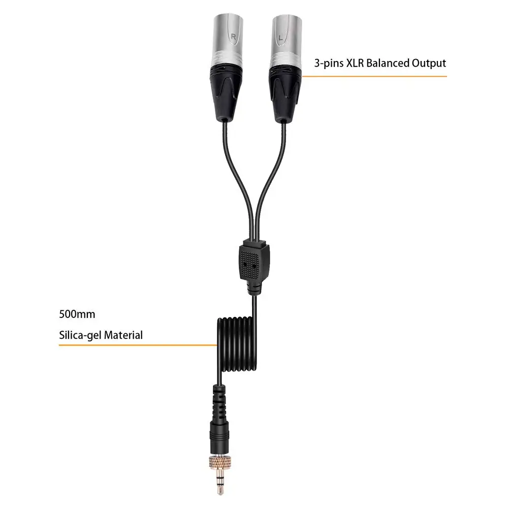 Comica CVM DS XLR 3 5 мм TRS к двойному стерео аудио выход кабель для беспроводной петличный