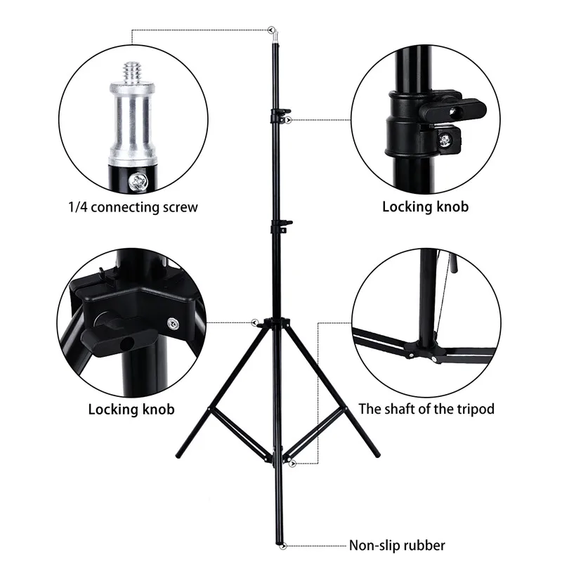 Fusitu Профессиональная фотография 2,2 м светильник штатив с 1/4 винтовой головкой для фотостудии видео вспышка зонт-отражатель светильник ing