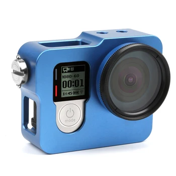 

New Aluminum Alloy Rugged Cage Protective Case for GoPro Hero 4 Sliver Black Camera With Go Pro 4 UV Lens Cap GoPro Accessory
