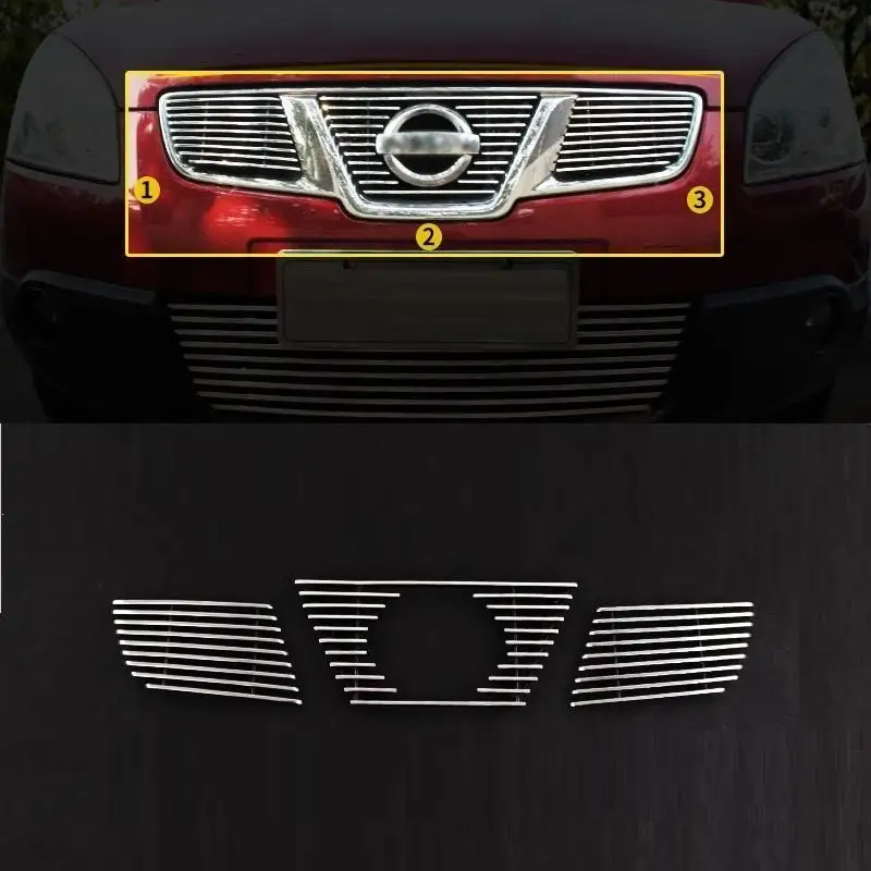 

Grille exterior promote modified chromium covers accessories accessory protecter car styling 11 12 13 14 15 FOR Nissan Qashqai
