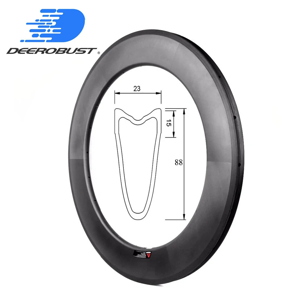 

485g Lightweight 700c 88mm Depth Carbon Tubular Road Bike Rims Bicycle Rim Time Trials Wheel Basalt Brake Surface 20 24 Holes