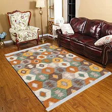 Else Nordec черно-белый ikat скандинавский геометрический 3d принт Противоскользящий килим моющийся декоративный килим Площадь Ковер богемный ковер