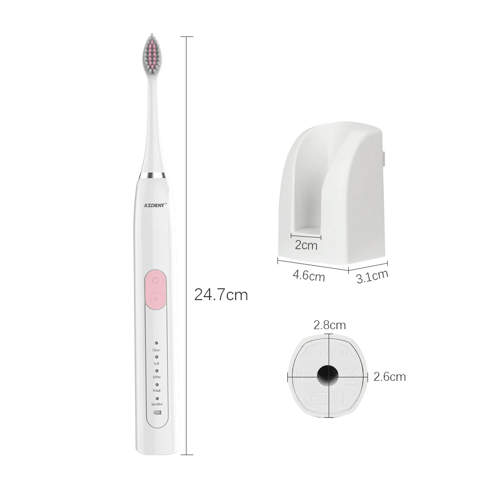 5 Cleaning Mode Ultrasonic Electric Toothbrush Rechargeable Sonic Teeth Tooth Brush 2pc Heads 2 Minutes Timer Oral Deep Cleaning 5 Cleaning Mode Ultrasonic Electric Toothbrush Rechargeable Sonic Teeth Tooth Brush 2pc Heads 2 Minutes Timer Oral Deep Cleaning