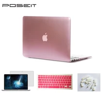 Glossy Metallic Hard Case Cover+Keyboard Cover+Screen Film+Dust Plugs For Apple Macbook Air 13 inch Model : A1369 and A1466