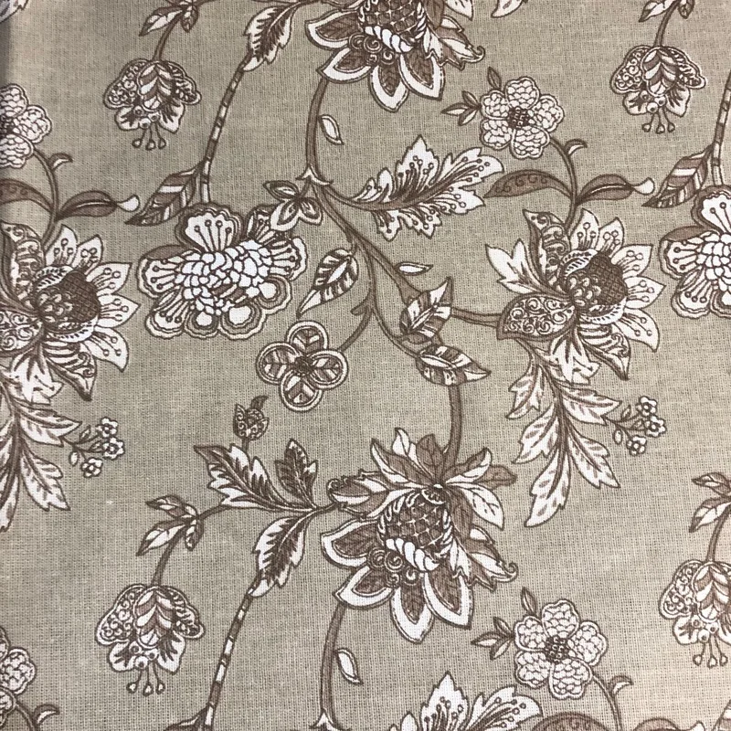 

WM 142gsm Сoarse Calico bed linen fabric beige flower print continuous cut 220cm Bedding Sheets Printed Cotton Fabric For sewing
