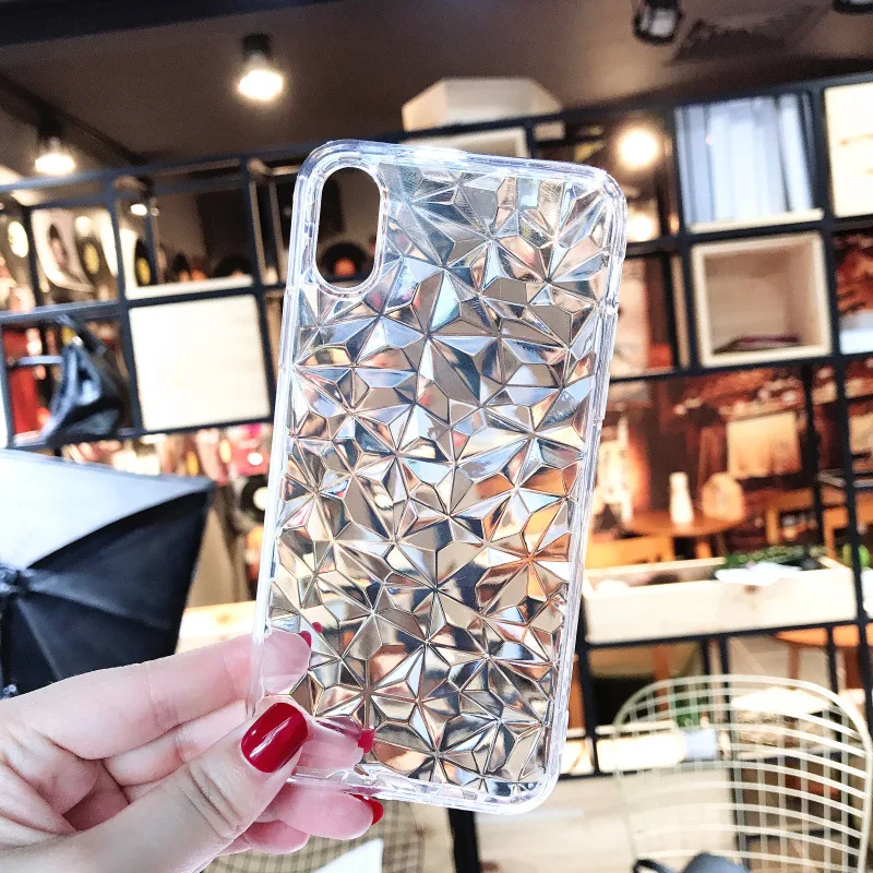 Роскошный Алмазный ромбовидный чехол для iPhone X XS Max XR прозрачный мягкий кремний