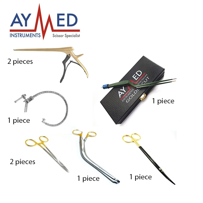 

leyla retractor arm + 2 pieces kerrison rounger + 2 pieces TC needle holder + biopsy forceps bipolar forceps metzenbaum scissors