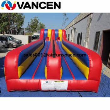 Kaufen Neue Verrückte Aufblasbare Laufenden Spiel 10*4 M Infltable Bungee Run Gute Qualität 2 Fahrspuren Bungee Run Spiel Für Kinder Und Erwachsene