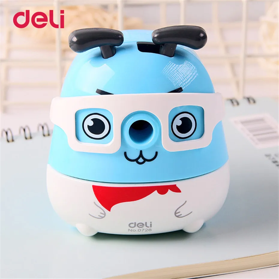 Deli 2018Cute Kawaii Animal Dog Pencil Sharpener Korean Kids School Supplies Stationery Hand Crank mechanical pencil sharpeners