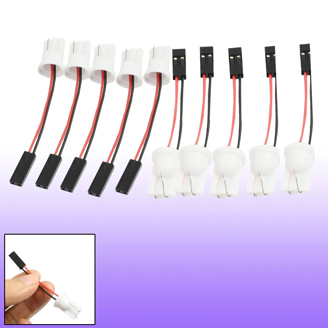 68mm Truck Car Auto T10 LED Bulb Light Adapter Wire Harness 10/20/50 Pcs for Car Interior