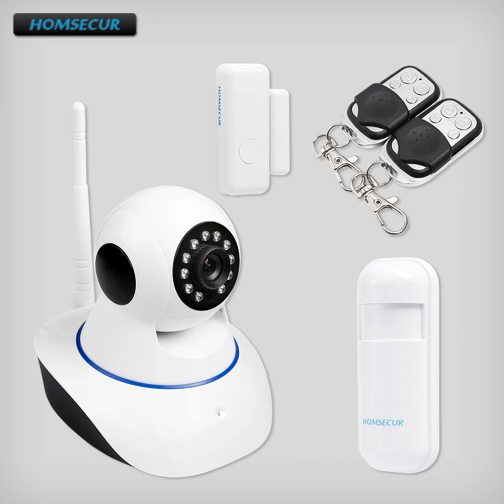 

HOMSECUR APP Control Wireless HD WIFI Camera IR Night Vision + Wireless Door Sensor For House Alarm
