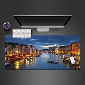 

Landscape Mouse Pad Venice Water City Boat Light Is Used For Game Player Big Paly Mats Pads Office Computer Keyboard Mouse Pad