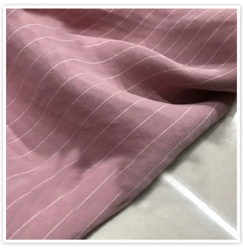 Китайская дешевая фабричная разноцветная полосатая утяжеленная купро Песочная промытая поддельная шелковая ткань для одежды telas stoffen SP5532
