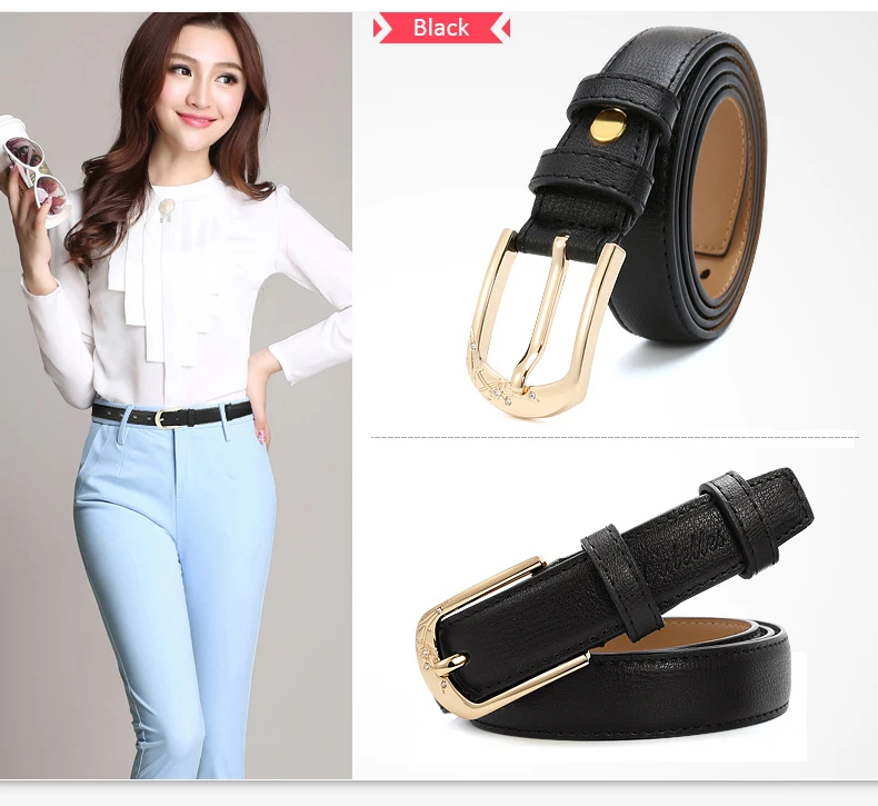 (14)Catelles Fashion Women's Belt Female Genuine Leather Designer Brand Luxury Pin Buckle Strap Ladies Woman Belts For Women Jeans