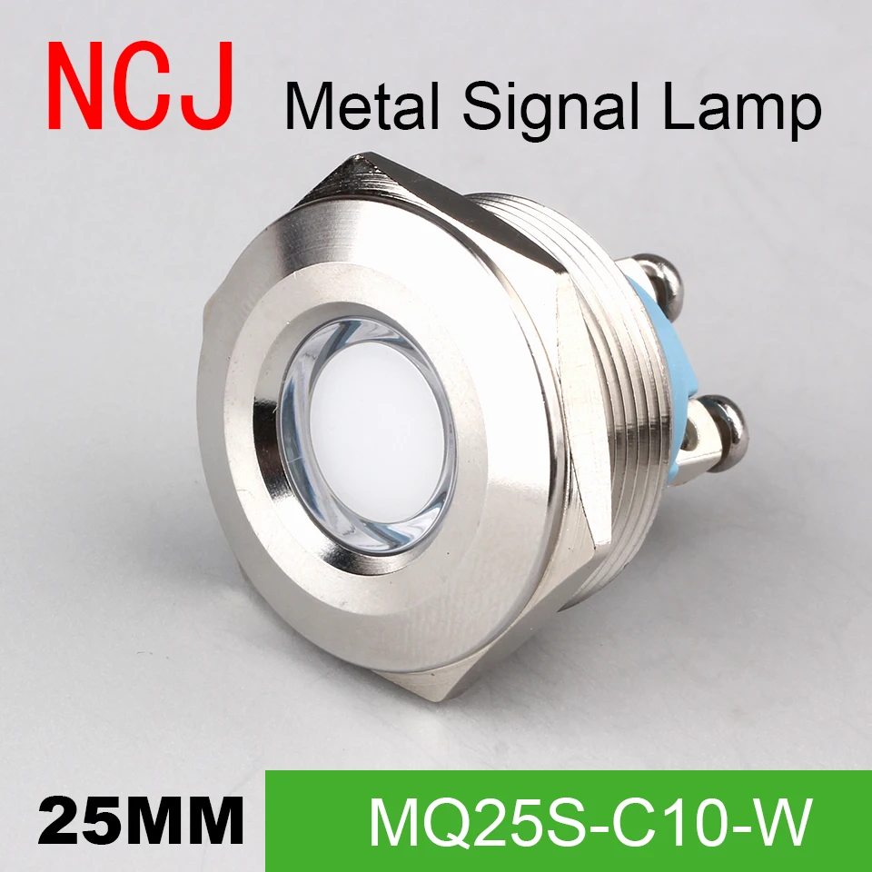 NCJ 25 мм металлический светодиодный сигнальная лампа, индикатор pilot Предупреждение свет сигнальная лодка Автомобильная панель приборная