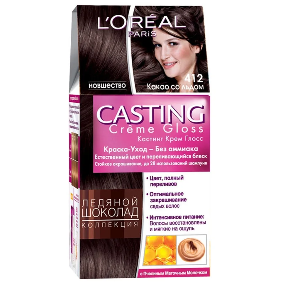 LOREAL CASTING CREME GLOSS haarkleur crème tone 412 iced cacaohair