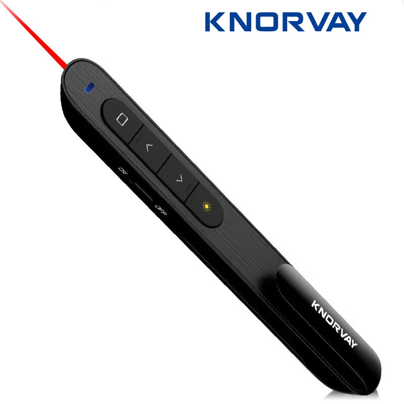 Knorvay N27 2.4 GHz RF مؤشر قلم لاسلكي USB باور بوينت مقدم التحكم عن بعد قلم ليزر لاسلكي عن بعد الأحمر مؤشر ليزر
