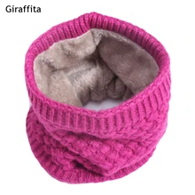 Зимний шарф для детей, шарф для мальчиков, уплотненная шерсть шарфы-снуды, шарф для девочек, хлопок, унисекс