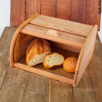 

Bread box storage box bread basket board saucepan bread maker wood natural beech sale Bread Holder Food Storage Container 40-11