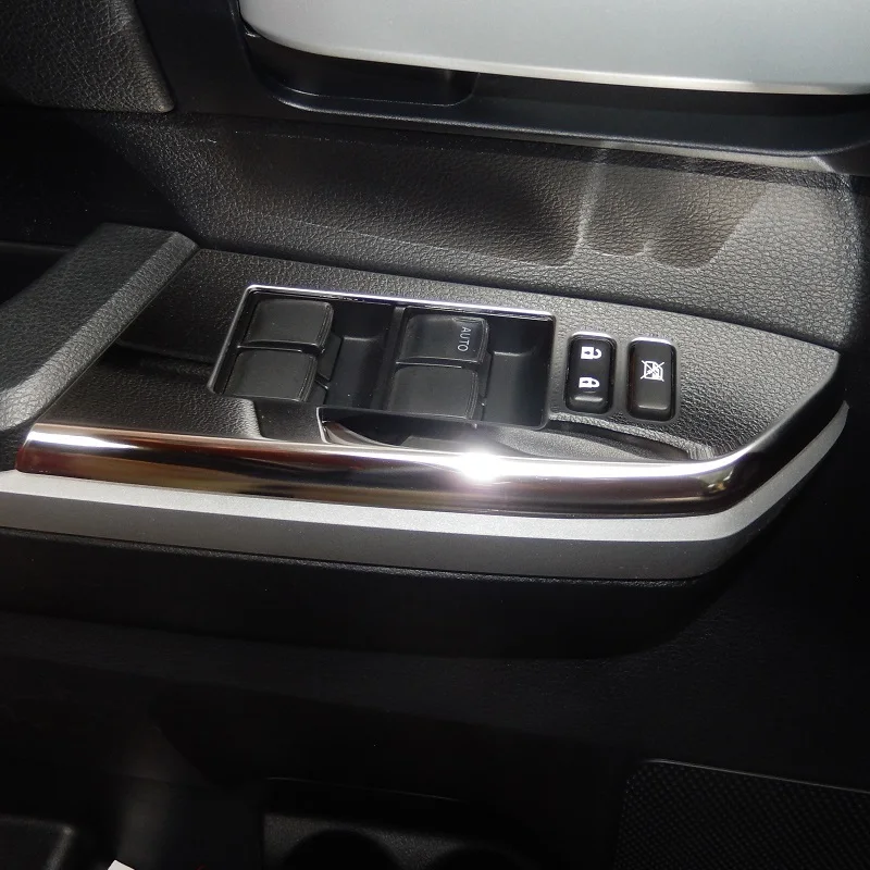 Нержавеющая сталь межкомнатных дверей подлокотник переключатель окна кнопки Управление Накладка для Toyota Tundra