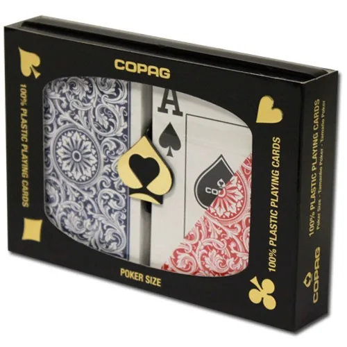 

Invisible Marked Copag 1546 RB Poker Size Jumbo Index Double Deck Plastic Playing Cards Waterproof