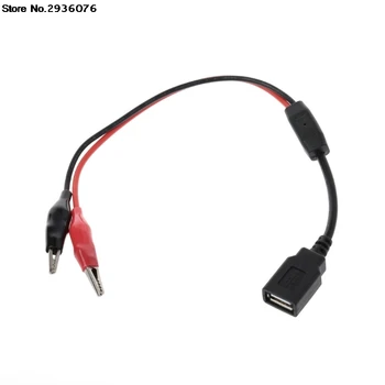 

OOTDTY Copper Alligator Clips with Wire Female USB Connector Test Leads Crocodile Clamp
